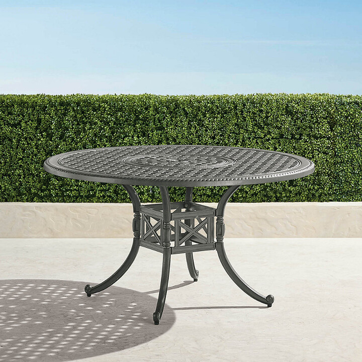 Carlisle Round Cast-top Dining Table in Slate Aluminum