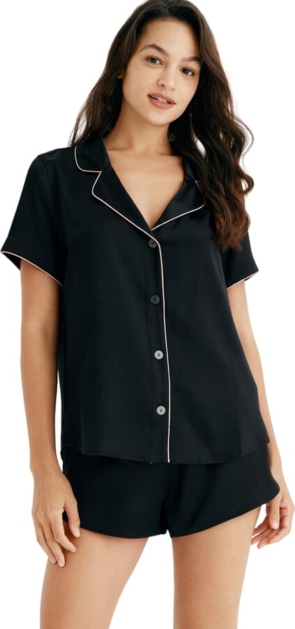 COLD POSH Women's 100% Pure Mulberry Silk Pajamas Short