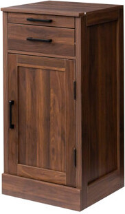 George Oliver Brown Walnut Color Modular Wine Bar Cabinet Buffet Cabinet With Hutch For Dining Room