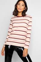 Thumbnail for your product : boohoo Stripe Long Sleeve Ringer T-Shirt