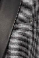 Thumbnail for your product : Magda Butrym Ottawa Leather-trimmed Metallic Houndstooth Wool-blend Blazer