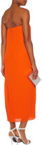 Thumbnail for your product : SOLACE London Carina Strapless Plissé-Crepe Midi Dress