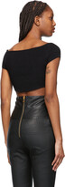 Thumbnail for your product : Balmain Black Off-The-Shoulder Cropped Tank Top