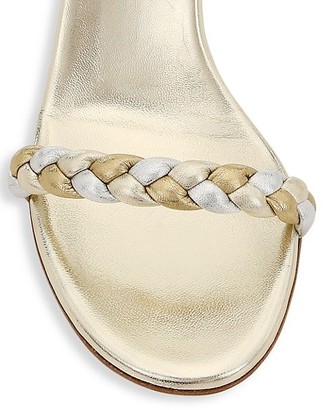 Gianvito Rossi Marley Braided Metallic Leather Mules