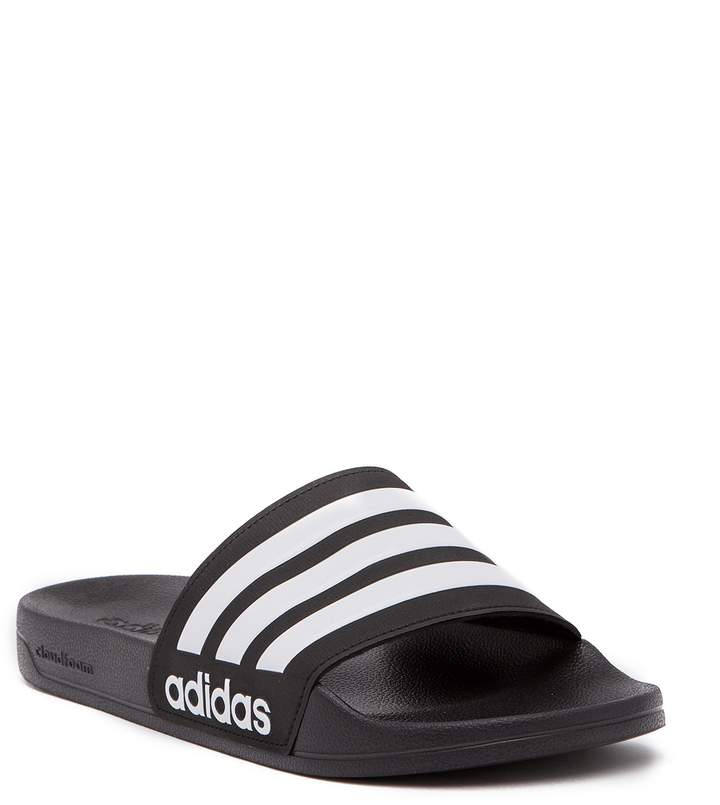 black adidas cloudfoam slides