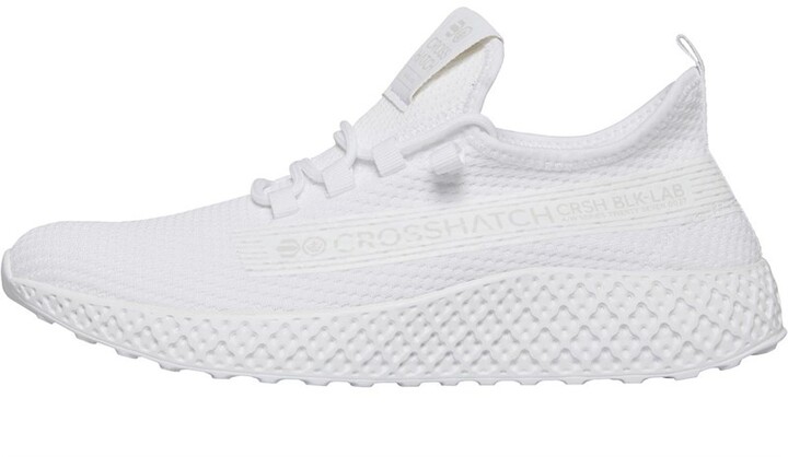 white crosshatch trainers