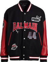 Thumbnail for your product : Balmain x Puma Teddy Leather Patch Bomber Jacket