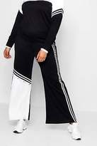Thumbnail for your product : boohoo NEW Womens Plus Mia Stripe Popper Wide Leg Trouser in Elastane