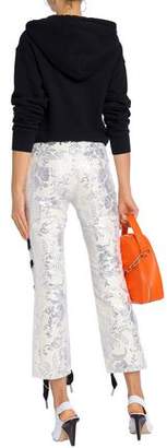 Marques Almeida Lace-up Cropped Brocade Bootcut Pants