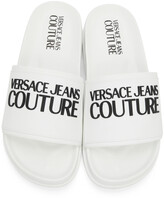 Thumbnail for your product : Versace Jeans Couture White Logo Slides
