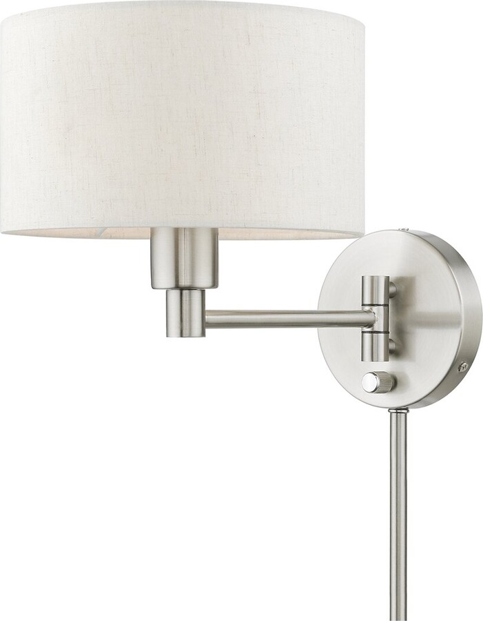 Livex Lighting 1 Light Brushed Nickel Swing Arm Wall Lamp