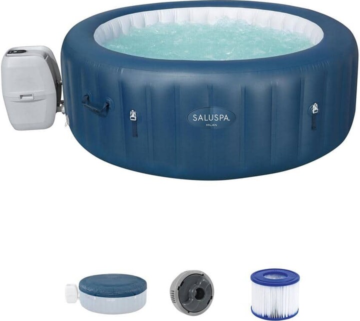Bestway 6-Person 140-Jet Inflatable Hot Tub with Cover, Pump and 2 Filter Cartridges, 120-Volt