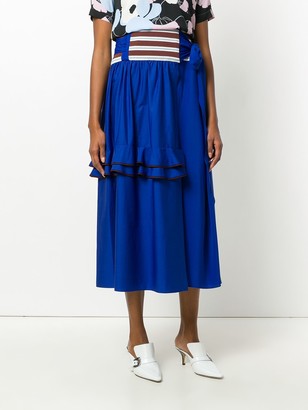 Marni Poplin Knitted Waist Skirt