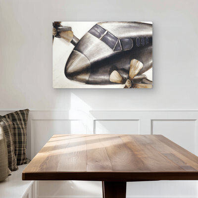 Lark Manor Airplane in Full Flight - Aviation Metal Print for Home Decor