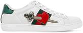 Gucci New Ace Heart Ayer & Leather Sneakers