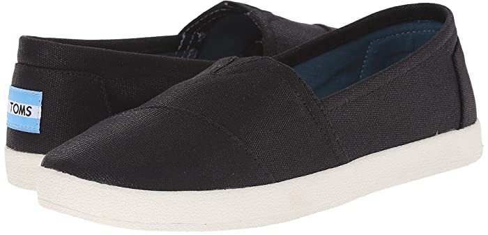 toms black coated canvas