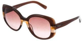 Ferragamo Oversize Striped Sunglasses