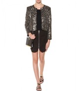 Thumbnail for your product : Alice + Olivia Embellished silk cropped blazer