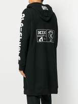 Thumbnail for your product : Kokon To Zai patch-work long hooded sweatshirt