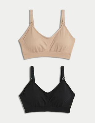 M&S Collection 2pk Seamless Full Cup Nursing Bras - ShopStyle Lingerie