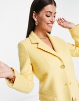 Thumbnail for your product : Helene Berman classic wool blend college coat in yellow