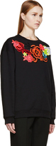 Thumbnail for your product : Christopher Kane Black & Fluorescent Floral Lace Sweatshirt