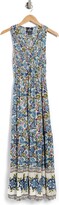Thumbnail for your product : Angie Floral Print V-Neck Smocked Maxi Dress