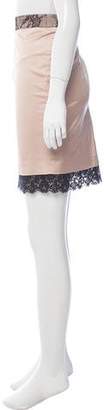 Flavio Castellani Lace-Trimmed Knee-Length Skirt w/ Tags