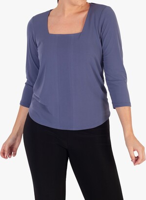 Chesca Square Neck Long Sleeve Top