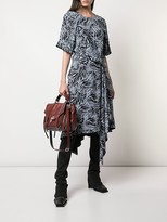 Thumbnail for your product : Proenza Schouler Zebra Print Short Sleeve Draped Dress