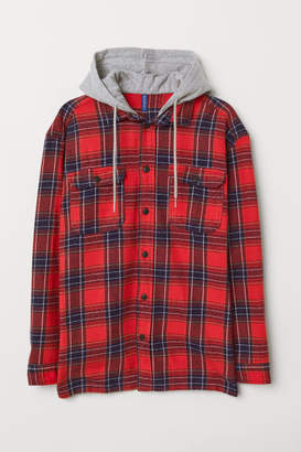 H&M Flannel Shirt with Hood - Red