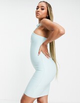 Thumbnail for your product : Band Of Stars premium bandage zip front halterneck mini dress in mint