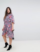 Thumbnail for your product : Simply Be Floral Velvet Twist Front Dress