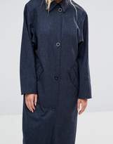 Thumbnail for your product : Cooper & Stollbrand Oversized Relaxed Fit Duster Coat In Speckled Navy Wool