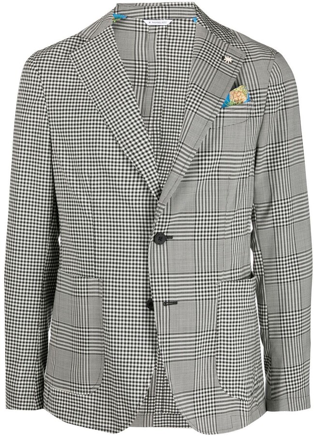 black and white check jacket mens