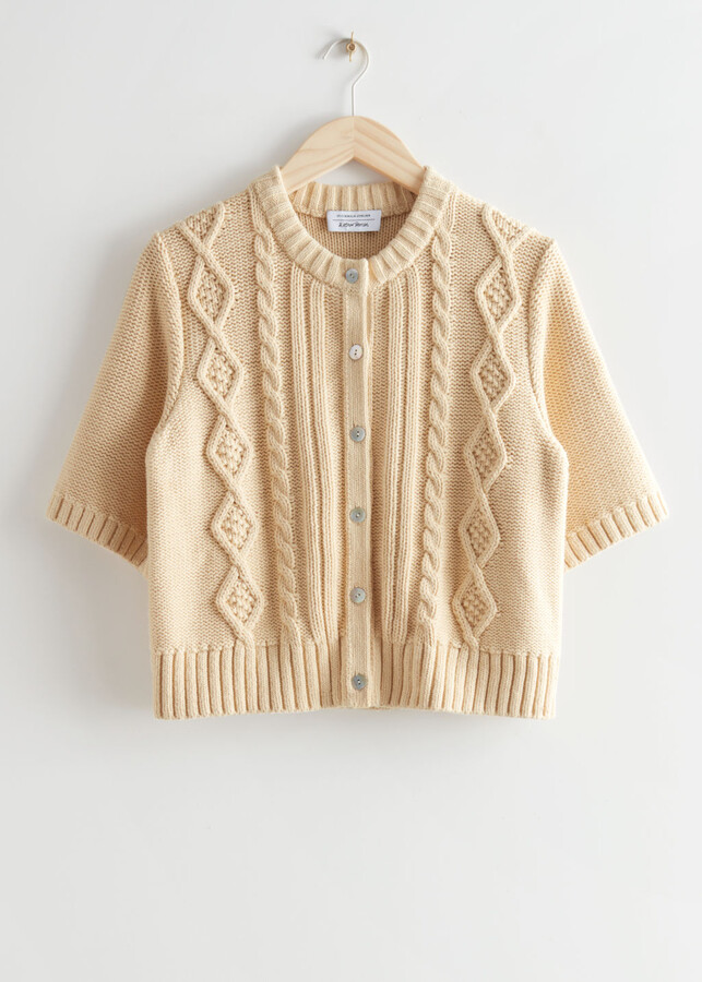 And other stories Boxy Cable Knit Cardigan ShopStyle