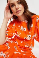 Thumbnail for your product : Dorothy Perkins Women's Bright Orange Floral Smock Midi Dress - 10