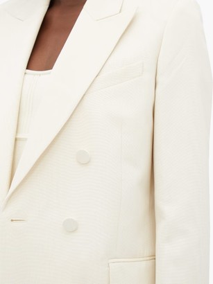 Racil Audrey Double-breasted Moire Jacket - Ivory
