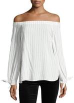 Thumbnail for your product : Bailey 44 Even Keel Striped Off-the-Shoulder Top, White/Blue