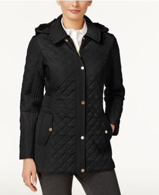Jones New York Hooded Quilted Coat