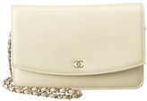 Thumbnail for your product : Chanel Light Grey Lambskin Leather Wallet On Chain