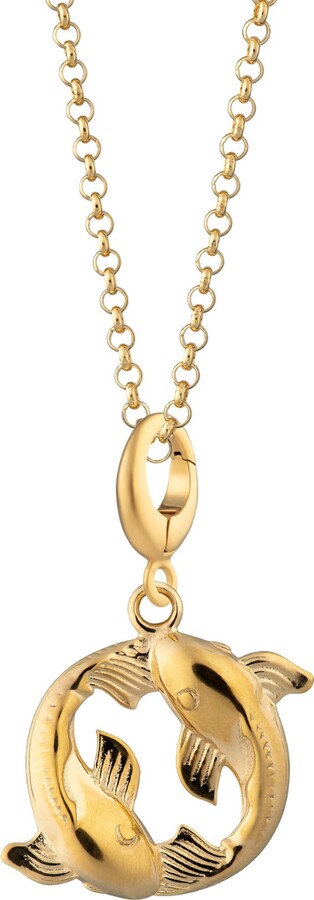 Lily Charmed Gold Plated Koi Fish Pisces Zodiac Charm Necklace