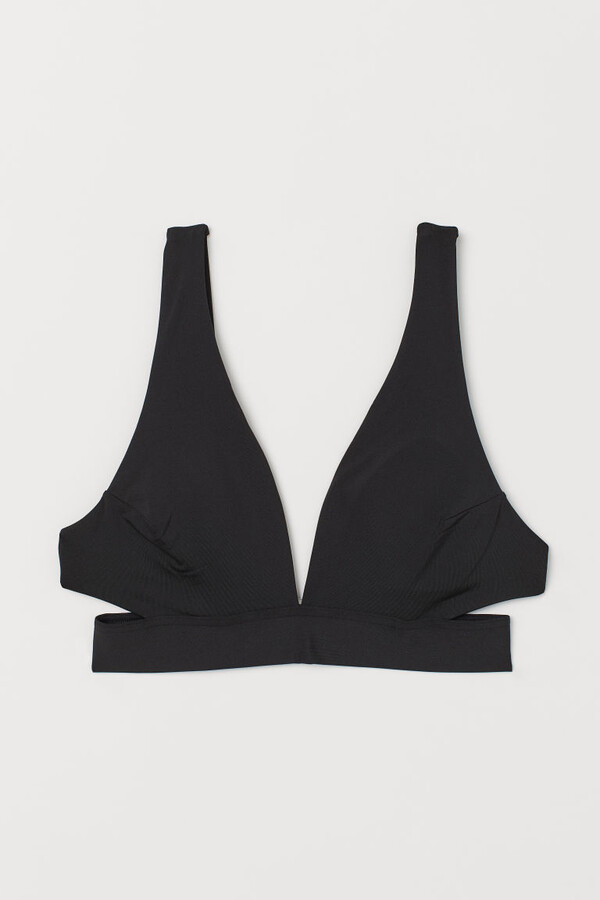 H&M Padded Triangle Bikini Top Black ShopStyle Two Piece Swimsuits
