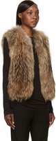 Thumbnail for your product : Yves Salomon Meteo by Beige & Black Knit Raccoon-Fur Vest