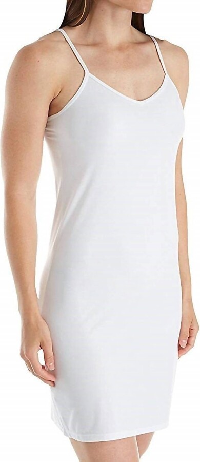 Elita Silk Magic Microfiber Full Slip Dress In Porcelain