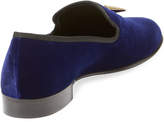 Thumbnail for your product : Giuseppe Zanotti Men's Velvet Formal Loafer with Golden Horns
