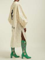 Thumbnail for your product : Gucci Amaya Embroidered Leather Boots - Womens - Green