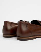 Thumbnail for your product : ASOS Design Wide Fit Loafers In Woven Tan Leather With Tassel Detail