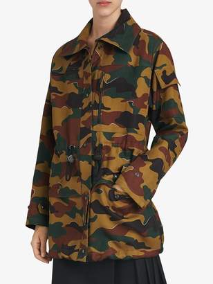 Burberry Boyfriend Fit Camouflage Print Jacket
