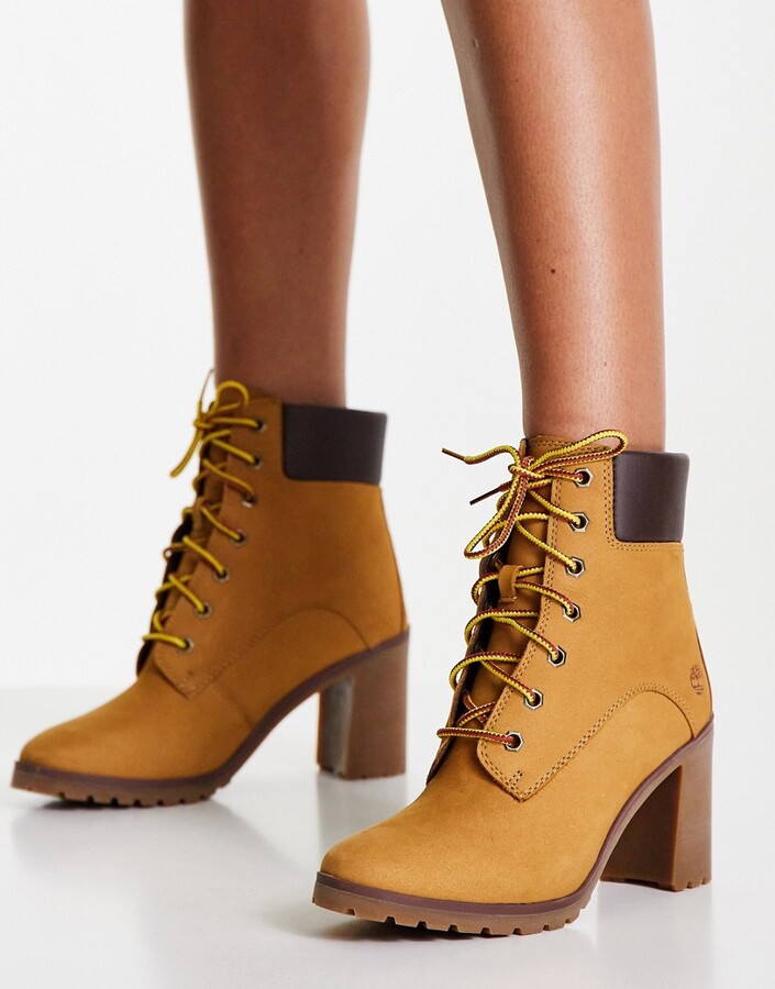 Timberland 6 inch heeled boots wheat tan -